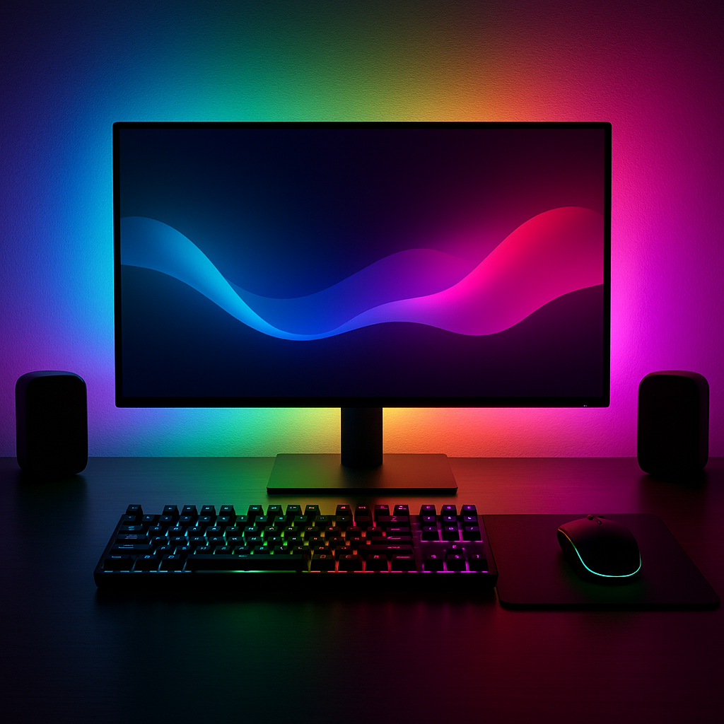RGB ambient lighting feature for ARCYX Monitor Stand